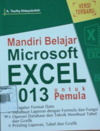 Image of Mandiri Belajar Microsoft Excel 2013 Untuk Pemula